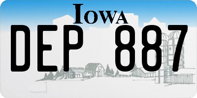 IA license plate DEP887