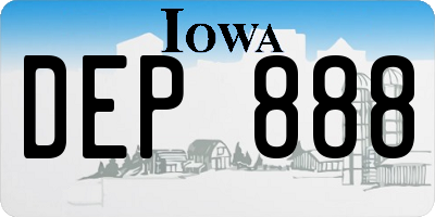 IA license plate DEP888