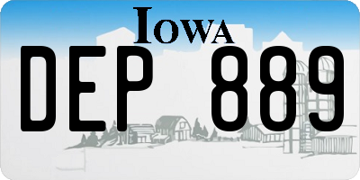 IA license plate DEP889