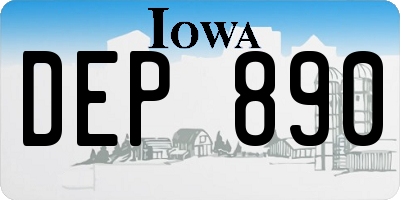 IA license plate DEP890