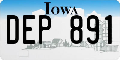 IA license plate DEP891