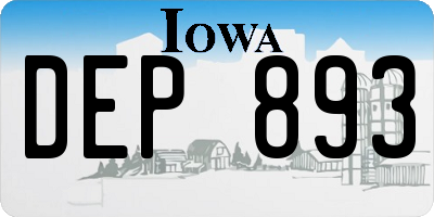 IA license plate DEP893