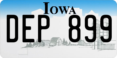 IA license plate DEP899