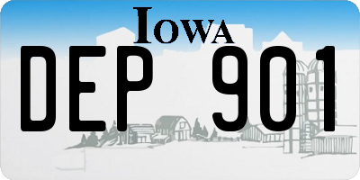 IA license plate DEP901