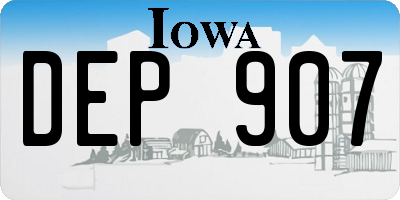 IA license plate DEP907