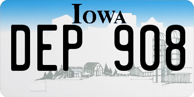 IA license plate DEP908