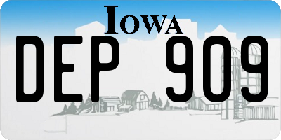 IA license plate DEP909