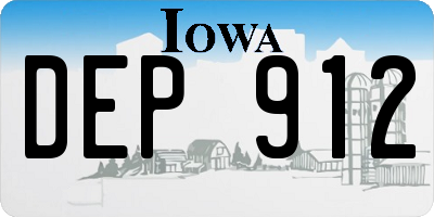 IA license plate DEP912