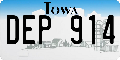 IA license plate DEP914