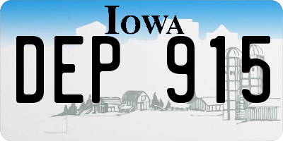 IA license plate DEP915