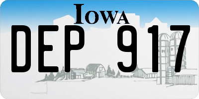 IA license plate DEP917