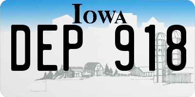IA license plate DEP918