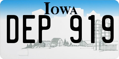 IA license plate DEP919