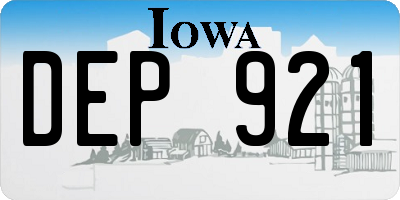 IA license plate DEP921