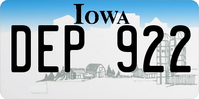 IA license plate DEP922