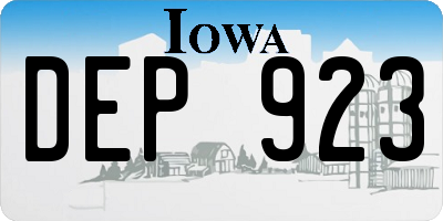 IA license plate DEP923