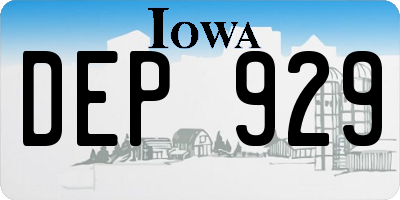 IA license plate DEP929