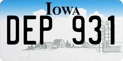 IA license plate DEP931