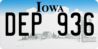 IA license plate DEP936