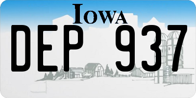 IA license plate DEP937