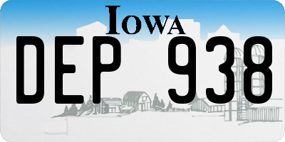 IA license plate DEP938