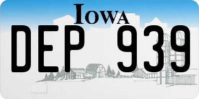 IA license plate DEP939
