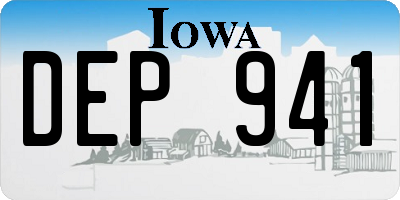 IA license plate DEP941