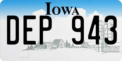 IA license plate DEP943