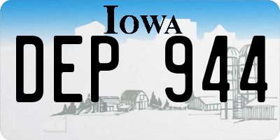 IA license plate DEP944