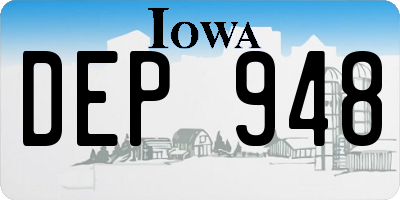 IA license plate DEP948