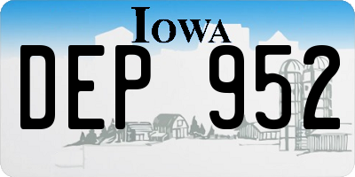 IA license plate DEP952