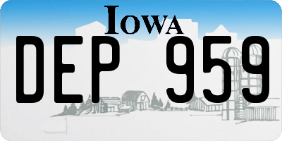 IA license plate DEP959