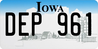 IA license plate DEP961