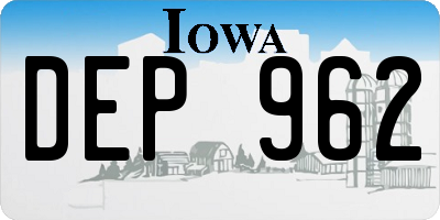 IA license plate DEP962