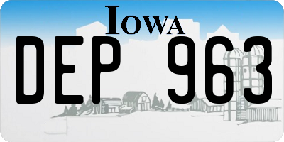 IA license plate DEP963