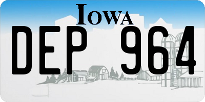 IA license plate DEP964