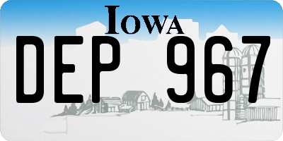 IA license plate DEP967