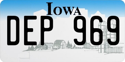 IA license plate DEP969