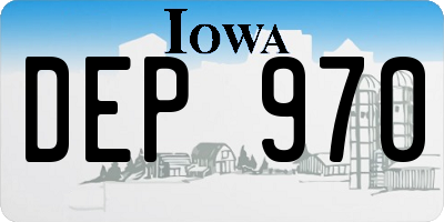 IA license plate DEP970