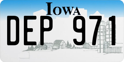 IA license plate DEP971