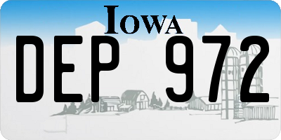IA license plate DEP972