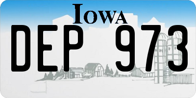 IA license plate DEP973