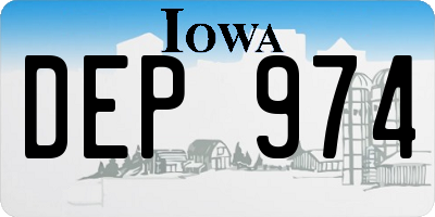 IA license plate DEP974