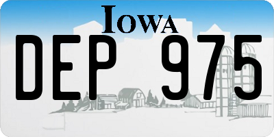 IA license plate DEP975
