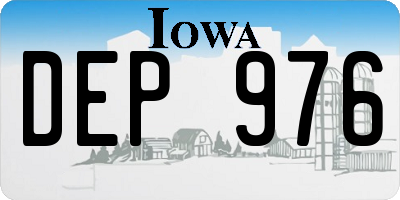 IA license plate DEP976