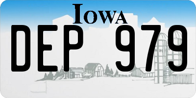 IA license plate DEP979