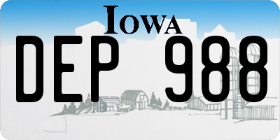IA license plate DEP988