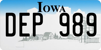 IA license plate DEP989