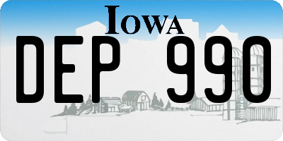 IA license plate DEP990