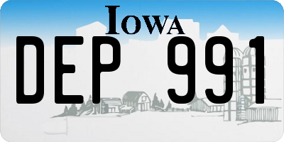 IA license plate DEP991
